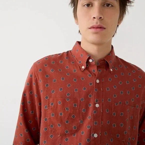 J. CREW mens Cotton-wool challis two-pocket shirt - Picture 3 of 7